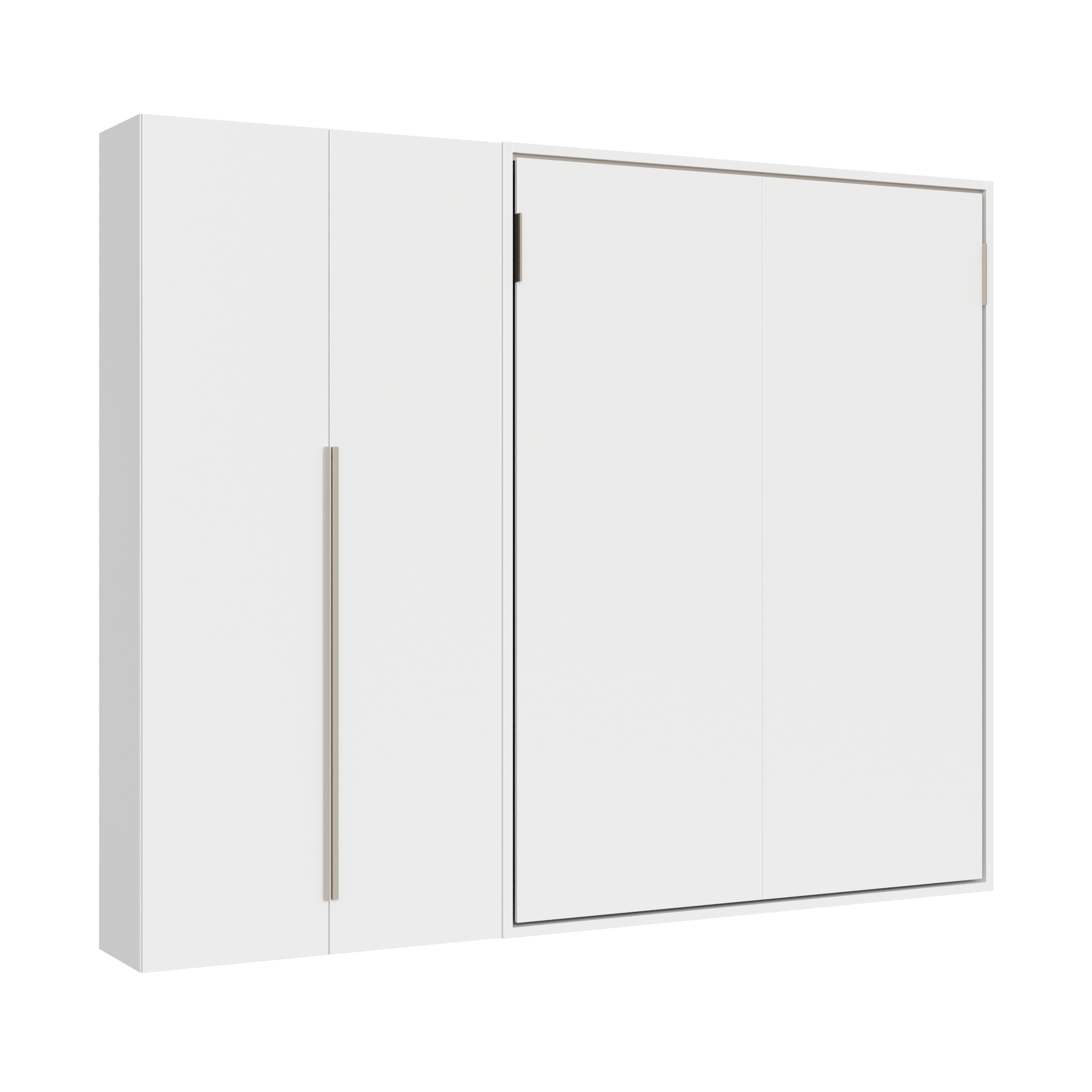 Letto matrimoniale verticale a scomparsa Versia 160 con armadio sx 2 ante Bianco