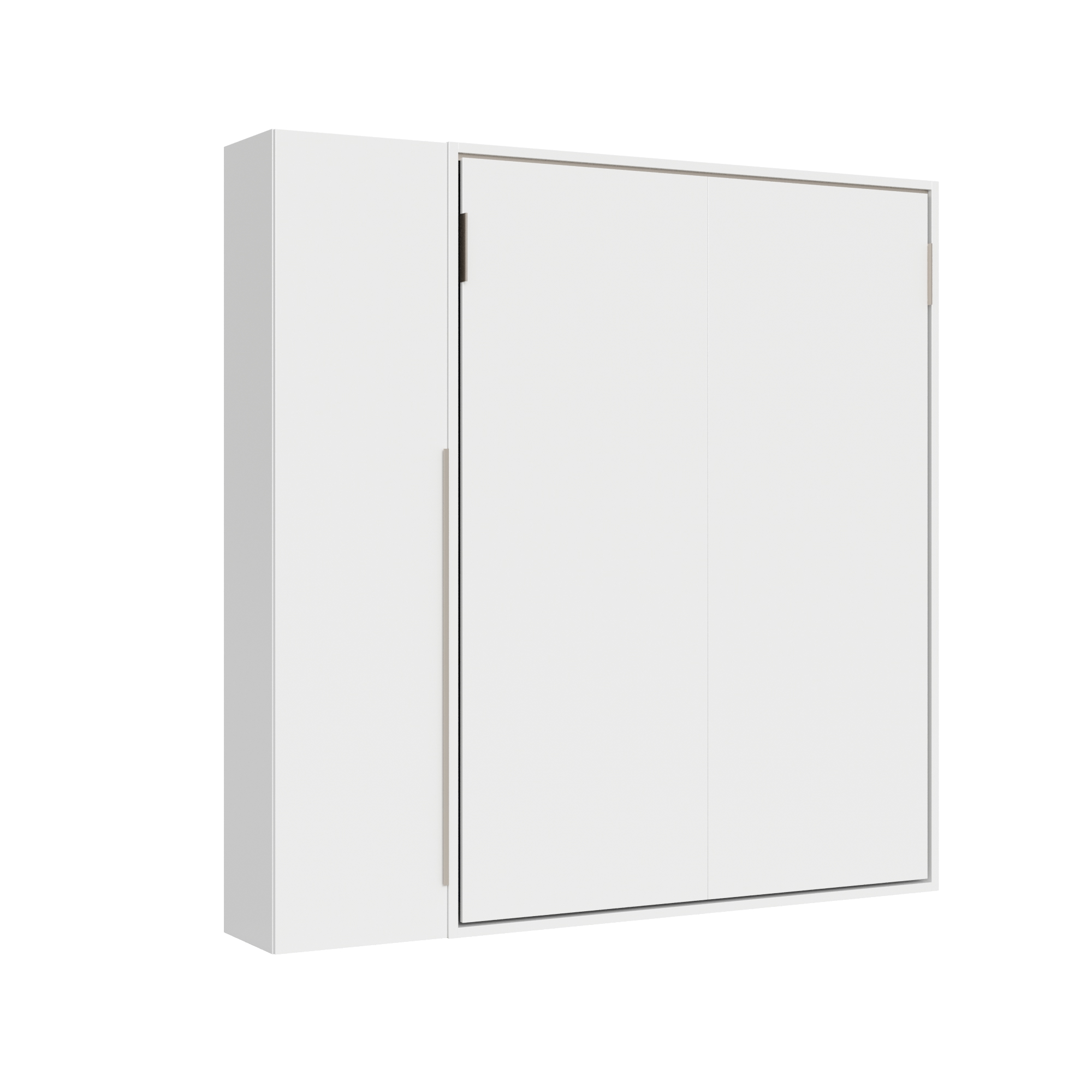 Letto matrimoniale verticale a scomparsa Versia 160 con armadio 1 anta sx Bianco